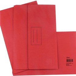STAT DOCUMENT WALLET FOOLSCAP Manilla Red Pack of 25
